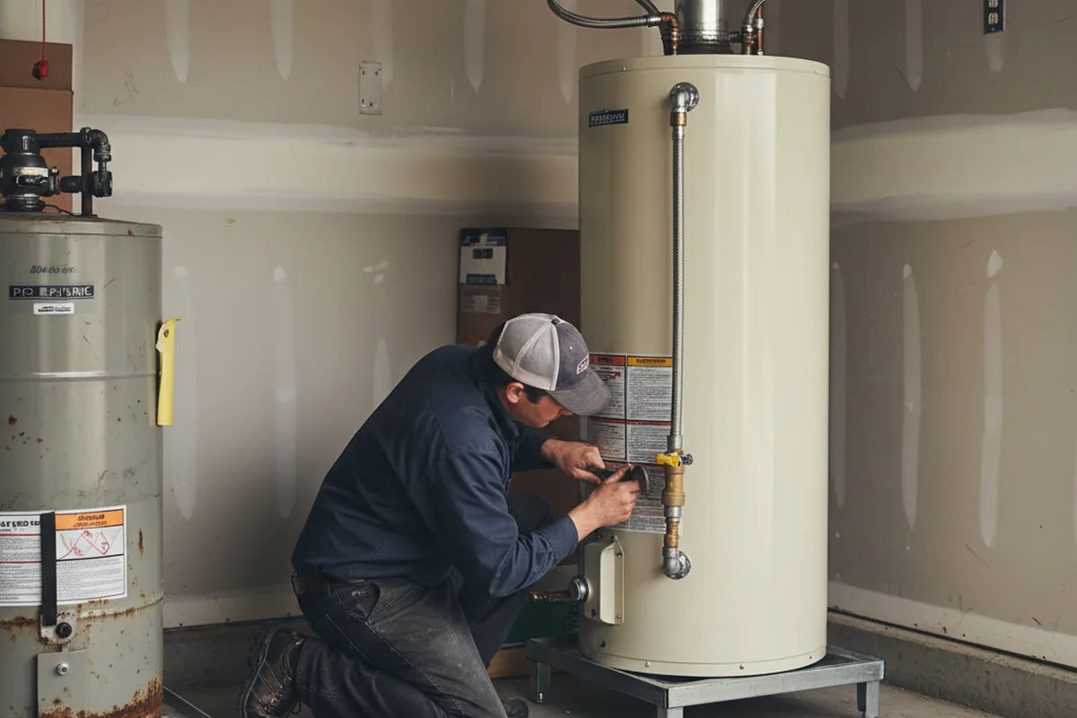 Water heater and shutoff valve replacement in Canaan